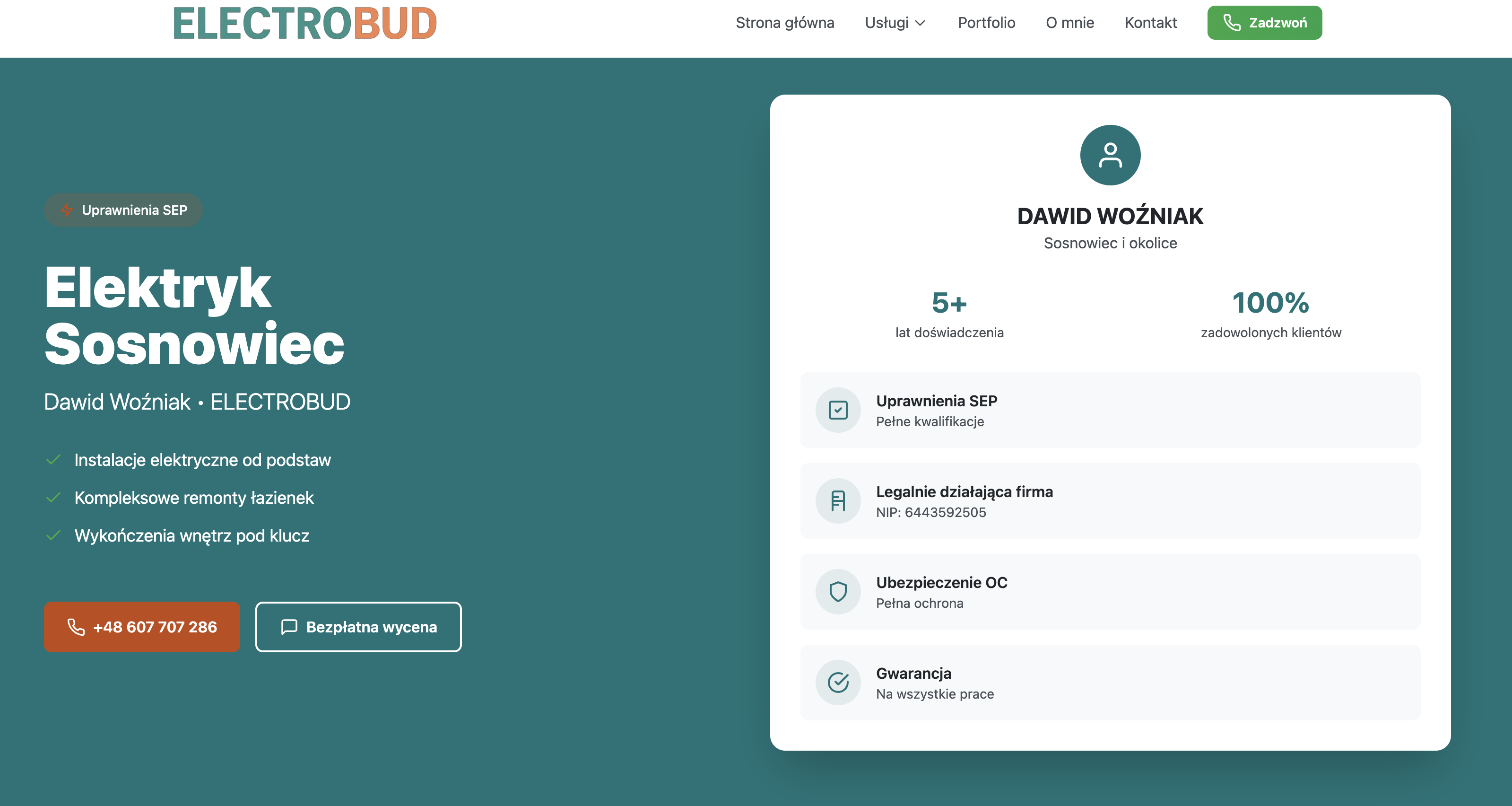 Screenshot of electrobud.pl website